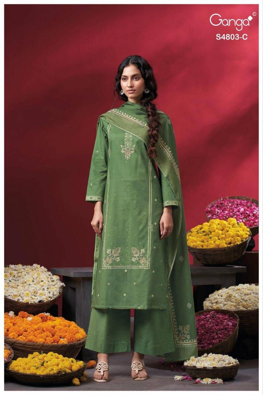 NIREYA 4803 By Ganga Fashion Stylish Beautiful Colourful Cotton Dresses At Wholesale Price